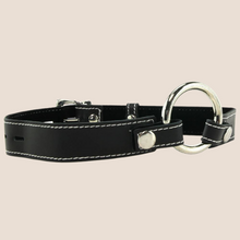 Load image into Gallery viewer, EDGE SEAMLESS O-RING GAG - BLACK Lined Leather