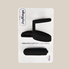 Load image into Gallery viewer, JoyRings Vibrating Support Cock Ring - black
