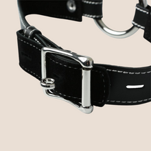 Load image into Gallery viewer, EDGE SEAMLESS O-RING GAG - BLACK Lined Leather