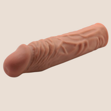 Load image into Gallery viewer, Realistic Penis Extender/  Penis Sleeve 7.4 Inches Flesh Brown