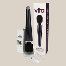 Load image into Gallery viewer, Loving Joy VITA Rechargeable Wand Vibrator - black