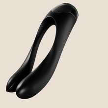 Load image into Gallery viewer, SATISFYER CANDY CANE FINGER VIBRATOR/ CLITORAL AND  G-spot  VIBRATOR   – BLACK