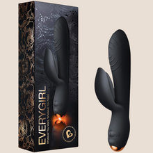 Load image into Gallery viewer, Rocks Off Everygirl Black Rechargeable Rabbit Vibrator