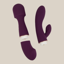 Load image into Gallery viewer, BESTSELLER!!!!
                                            Loving Joy DUA Rabbit Vibrator with Wand Attachment - purple