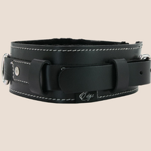 Load image into Gallery viewer, EDGE LINED LEATHER COLLAR/ CHOKER - BLACK