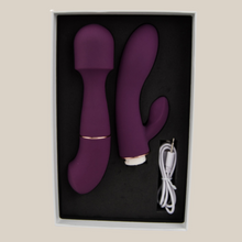 Load image into Gallery viewer, BESTSELLER!!!!
                                            Loving Joy DUA Rabbit Vibrator with Wand Attachment - purple