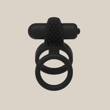 Load image into Gallery viewer, JoyRings Vibrating Support Cock Ring - black
