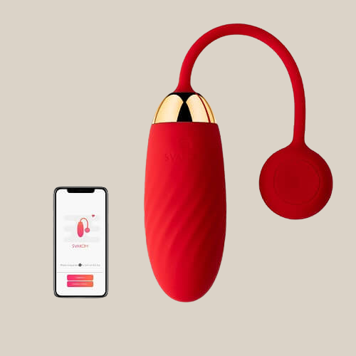 Svakom Ella APP Controlled Silicone Vibrating Egg - red