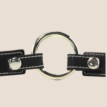 Load image into Gallery viewer, EDGE SEAMLESS O-RING GAG - BLACK Lined Leather
