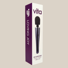 Load image into Gallery viewer, Loving Joy VITA Rechargeable Wand Vibrator - black
