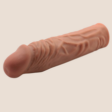 Load image into Gallery viewer, Realistic Penis Extender/  Penis Sleeve 7.4 Inches Flesh Brown
