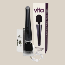 Load image into Gallery viewer, Loving Joy VITA Rechargeable Wand Vibrator - black
