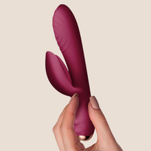 Load image into Gallery viewer, Rocks Off Everygirl Burgundy Rechargeable Rabbit Vibrator
