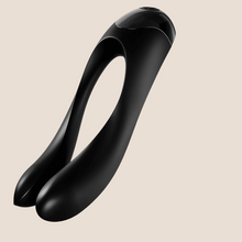 Load image into Gallery viewer, SATISFYER CANDY CANE FINGER VIBRATOR/ CLITORAL AND  G-spot  VIBRATOR   – BLACK
