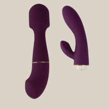 Load image into Gallery viewer, BESTSELLER!!!!

                                            Loving Joy DUA Rabbit Vibrator with Wand Attachment - purple
