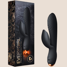 Load image into Gallery viewer, Rocks Off Everygirl Black Rechargeable Rabbit Vibrator
