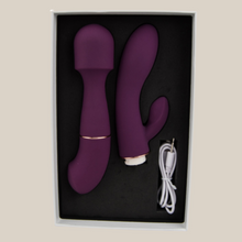 Load image into Gallery viewer, BESTSELLER!!!!

                                            Loving Joy DUA Rabbit Vibrator with Wand Attachment - purple
